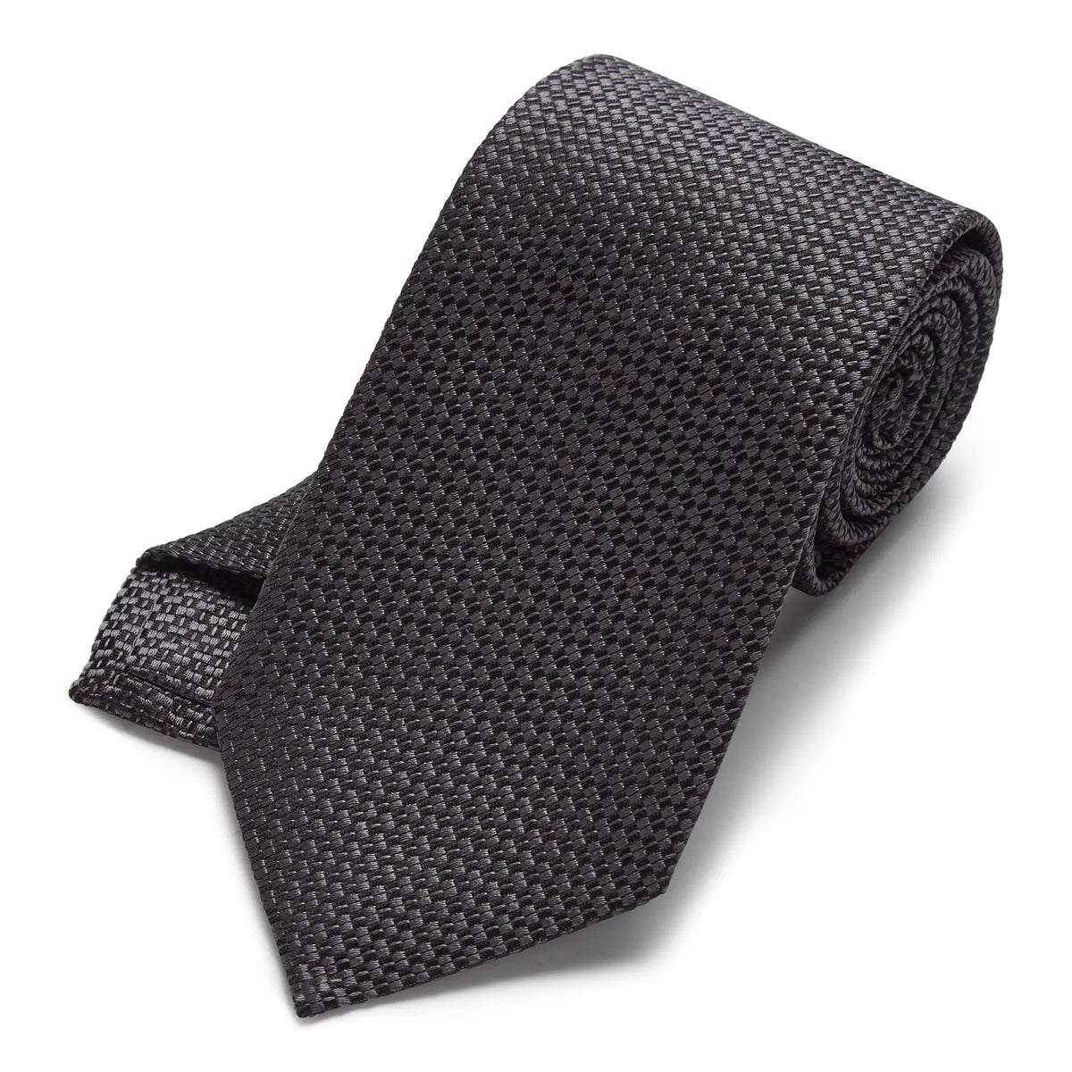 Grey Tonal Textured Woven Silk Tie