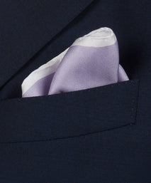 Lilac & Neutral Silk Twill Woven Pocket Square