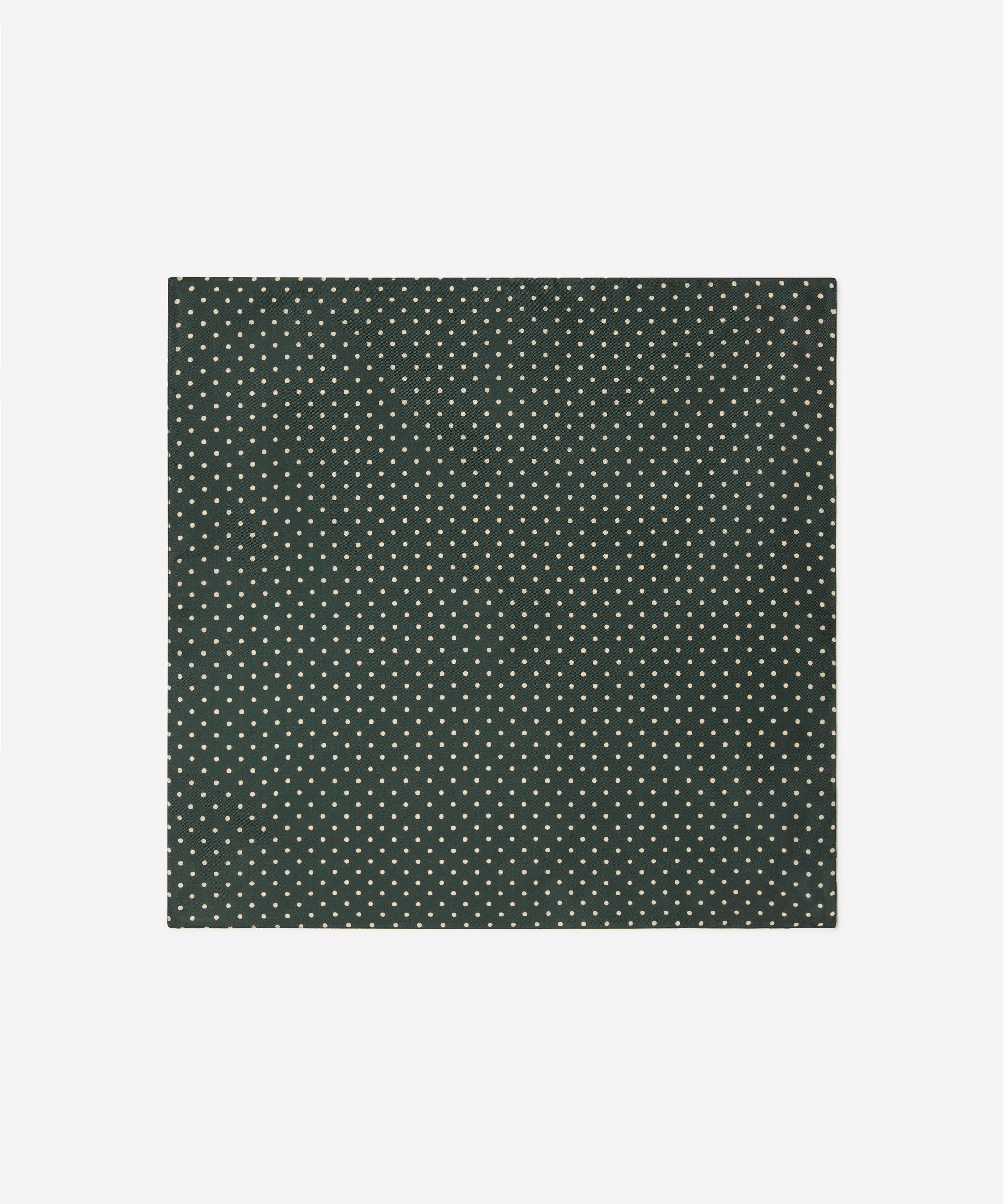 Green & Neutral Polka Dot Silk Pocket Square