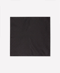 Black & Neutral Polka Dot Silk Pocket Square