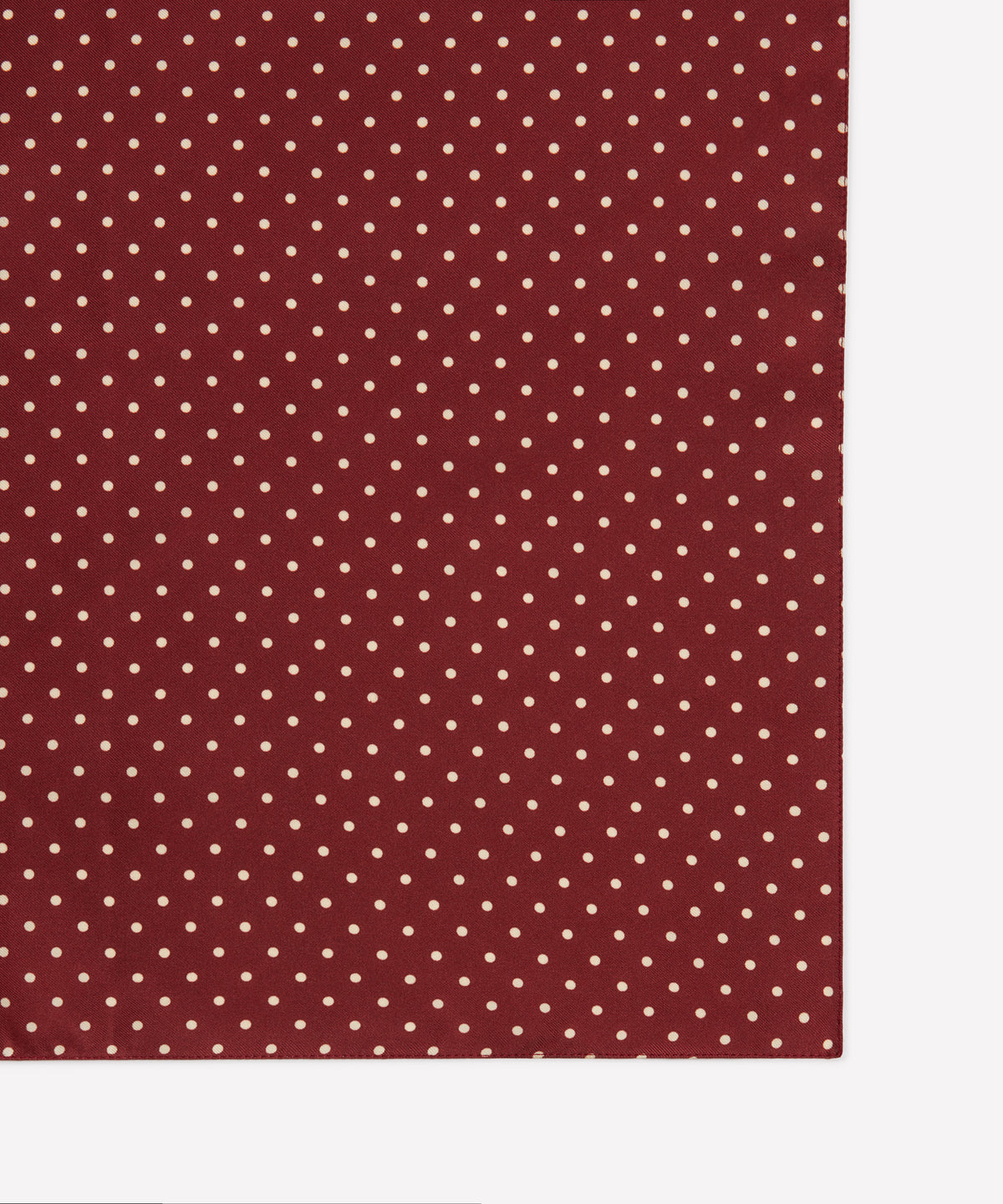 Red & Neutral Polka Dot Silk Pocket Square