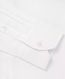 White Slim Fit Twill Herringbone Formal Shirt