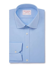 Pale Blue Slim Fit Double Cuff Ramses Poplin Formal Shirt