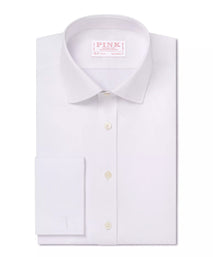 White Tailored Fit Double Cuff Ramses Poplin Formal Shirt