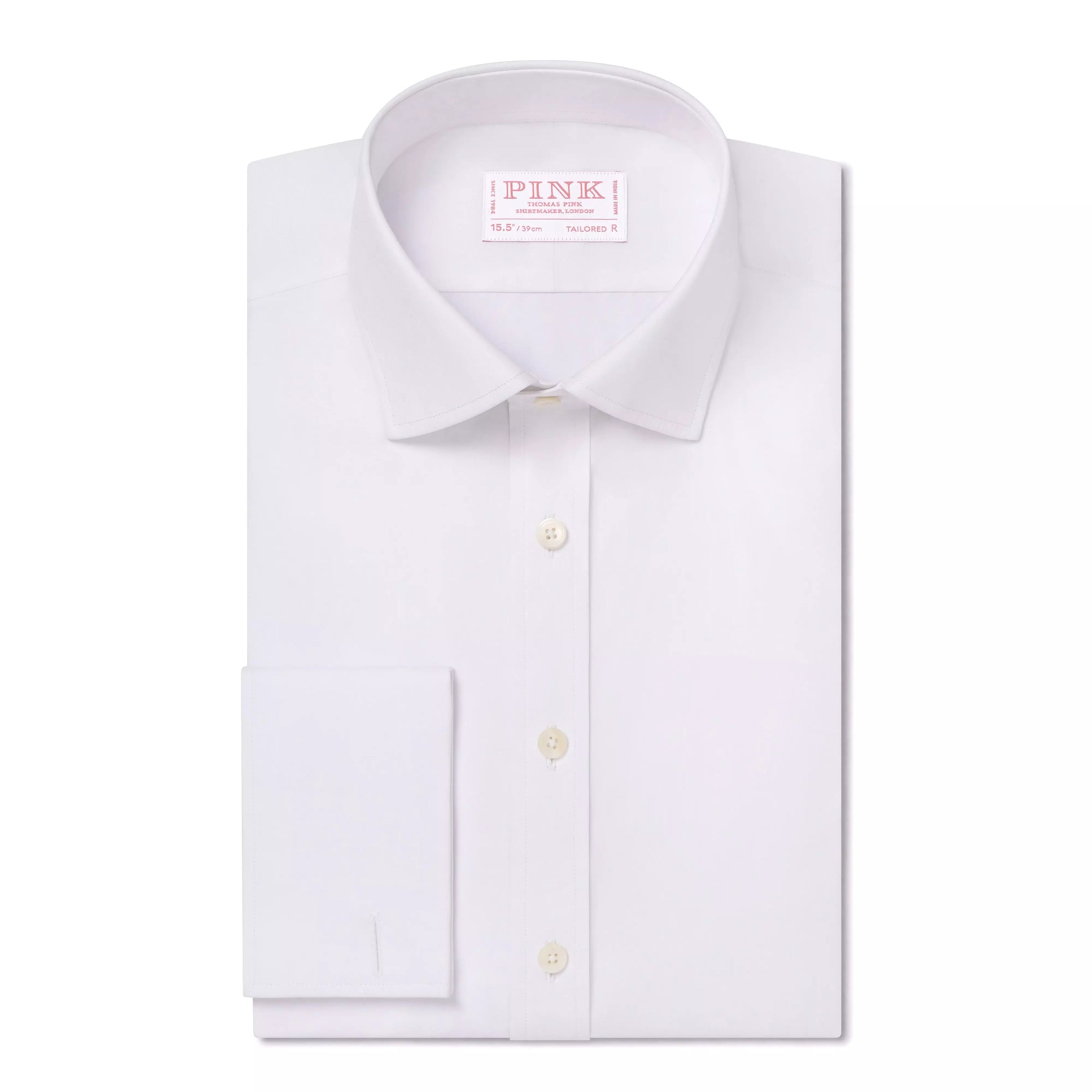White Tailored Fit Double Cuff Ramses Poplin Formal Shirt