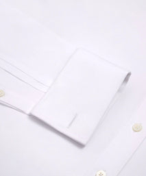 White Tailored Fit Double Cuff Ramses Poplin Formal Shirt