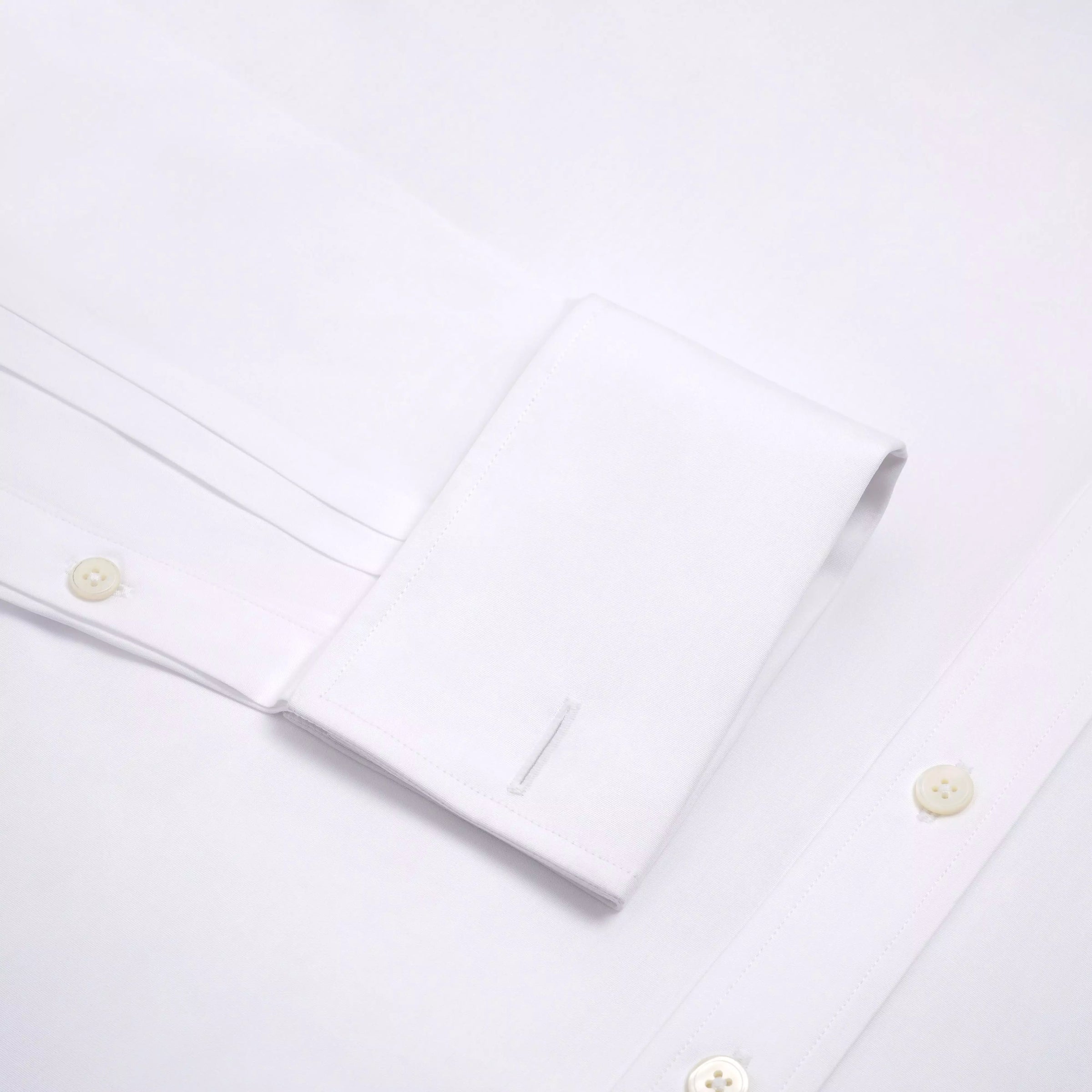 White Tailored Fit Double Cuff Ramses Poplin Formal Shirt