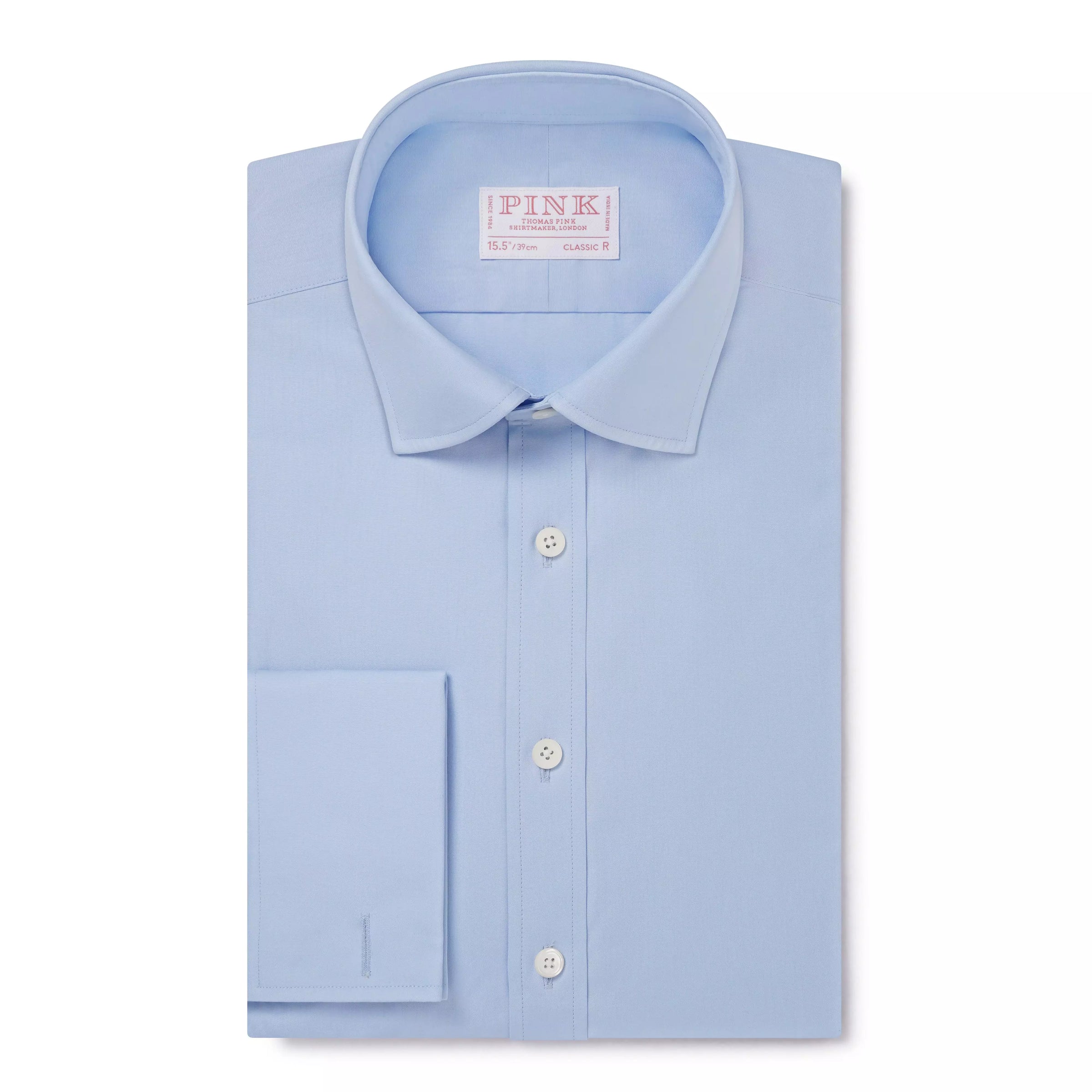 Pale Blue Classic Fit Double Cuff Ramses Poplin Formal Shirt