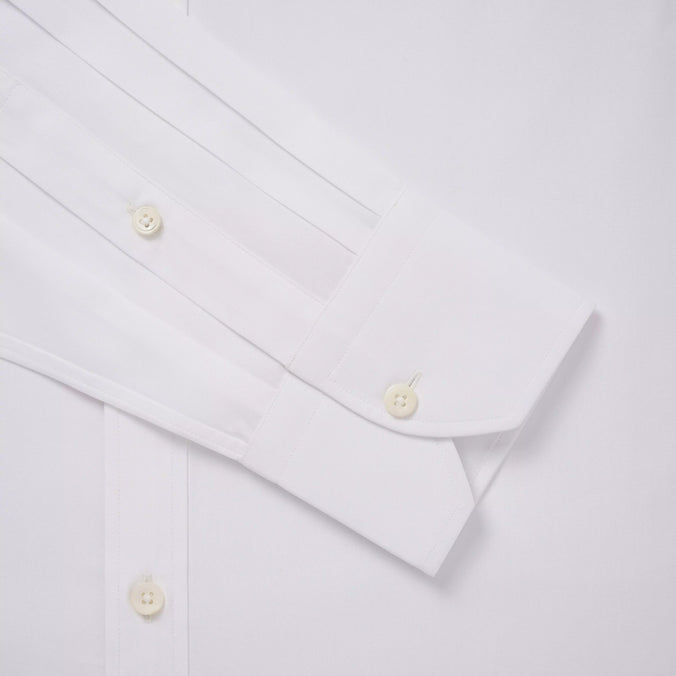 White Classic Fit Solid Cotton Formal Shirt