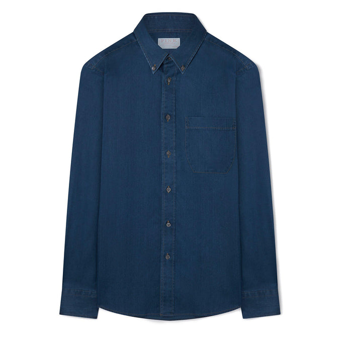 Indigo Tailored Fit Smart Casual Fine Twill Shirt