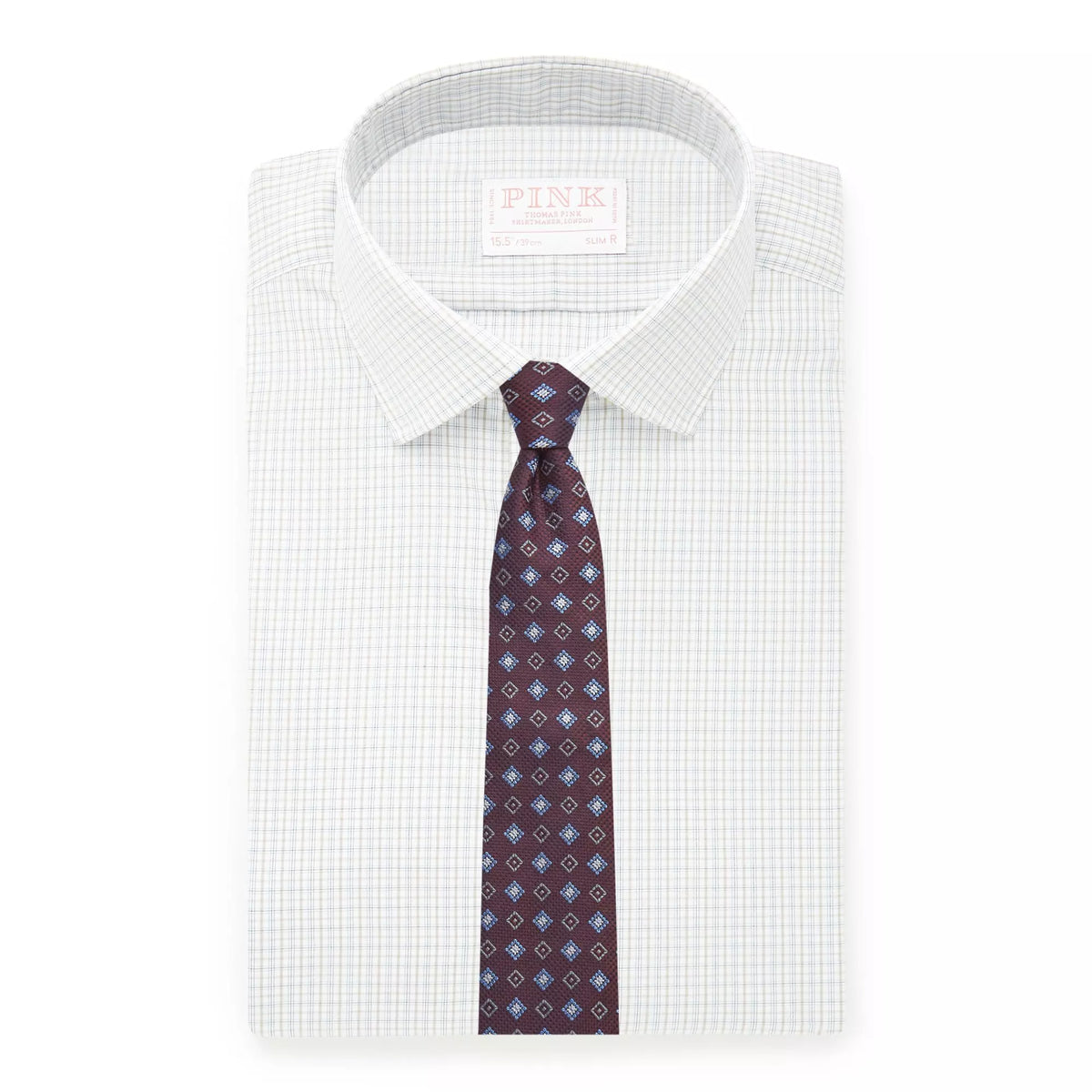 Beige & White Slim Fit Shadow Casual Check Formal Shirt