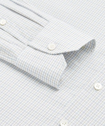 Beige & White Slim Fit Shadow Casual Check Formal Shirt