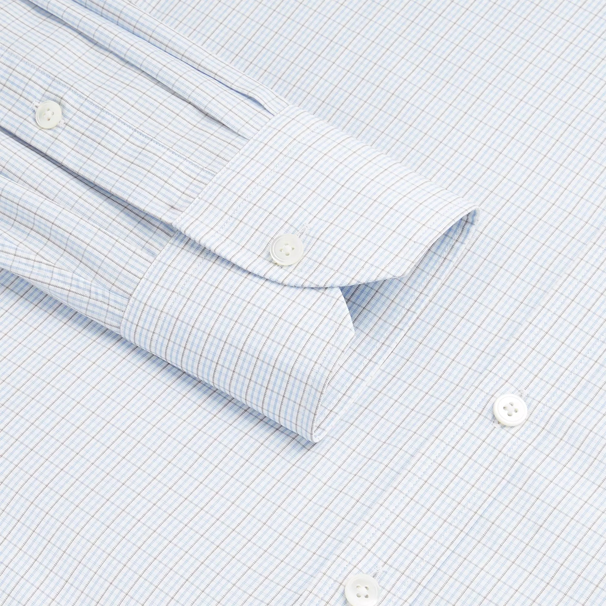Blue & Brown Classic Fit Alumo Grid Check Formal Shirt
