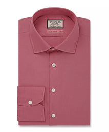 Pink Classic Fit Plain Cotton Formal Shirt