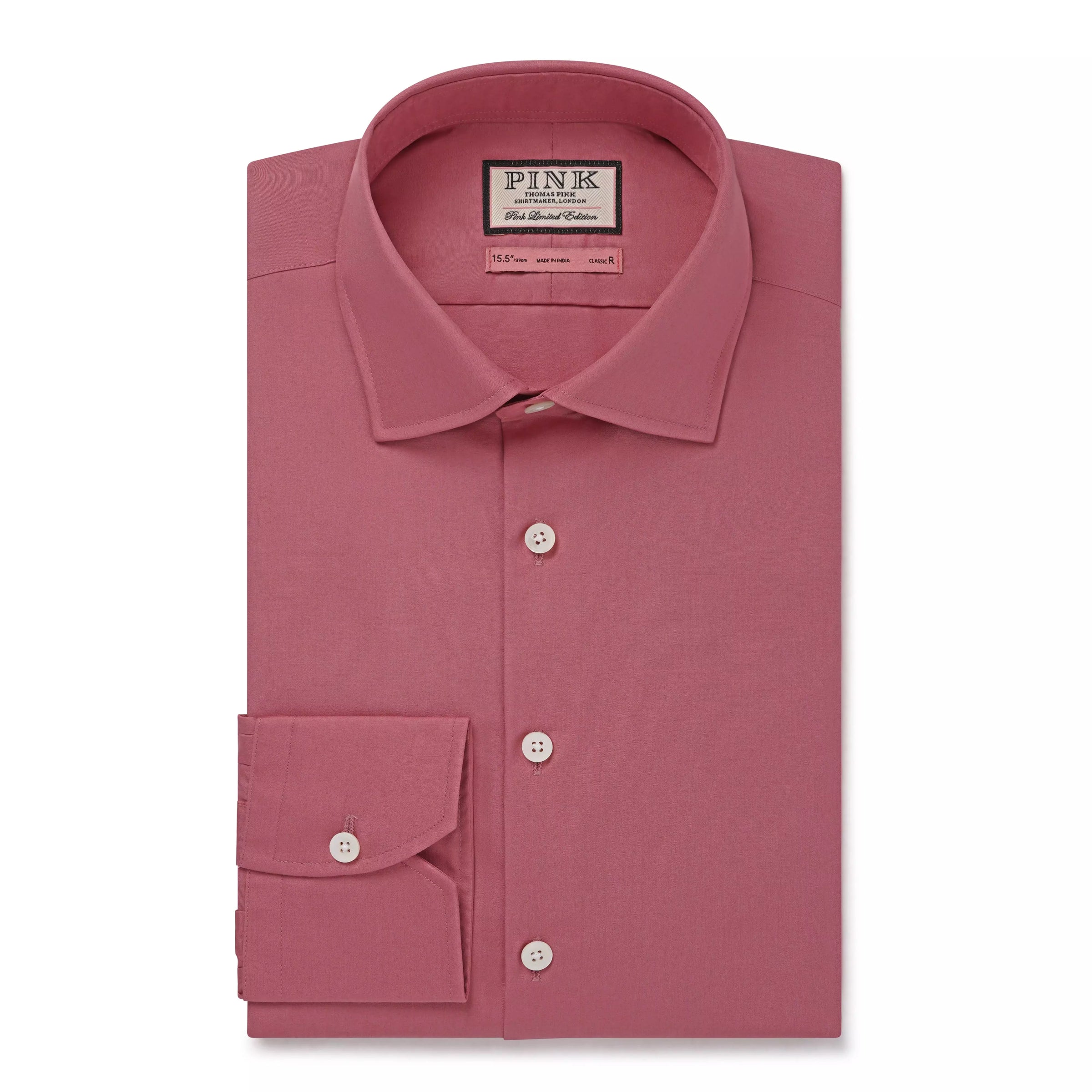 Pink Classic Fit Plain Cotton Formal Shirt