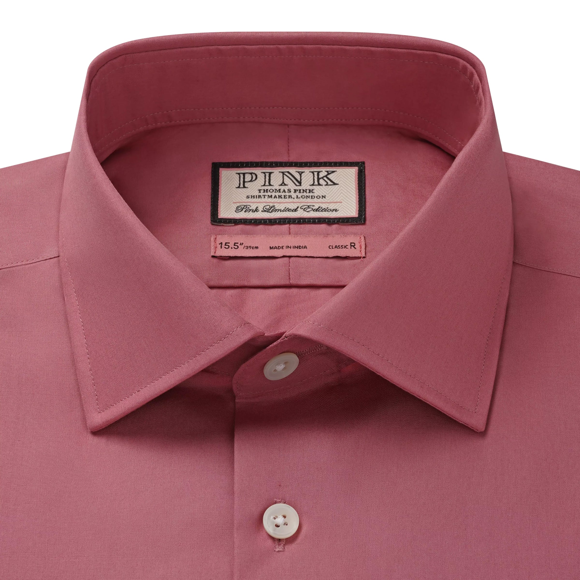 Pink Classic Fit Plain Cotton Formal Shirt