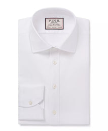 White Tailored Fit Twill Formal Shirt