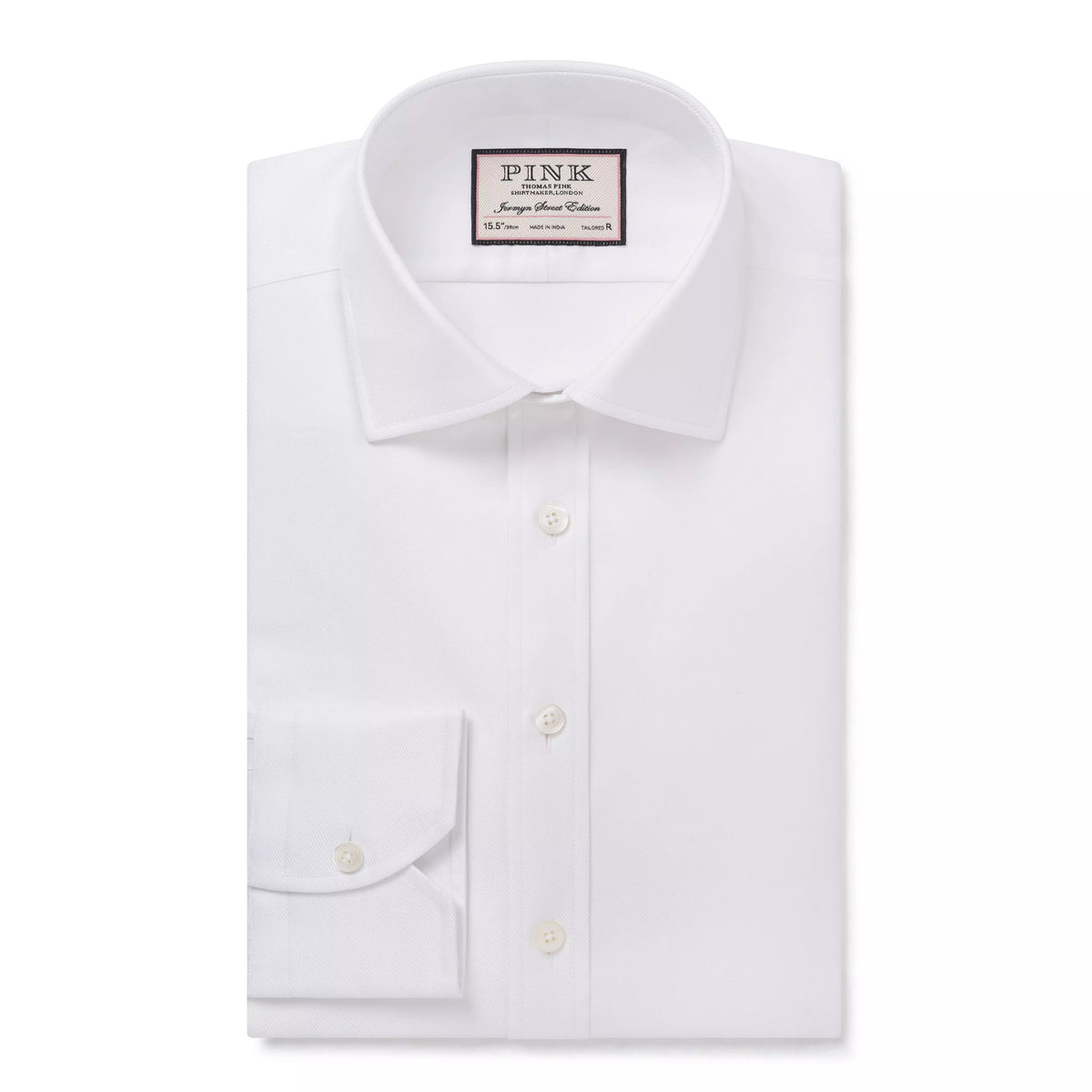 White Tailored Fit Twill Formal Shirt