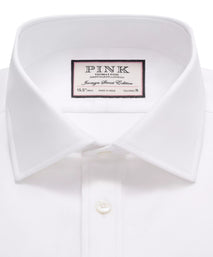 White Tailored Fit Twill Formal Shirt