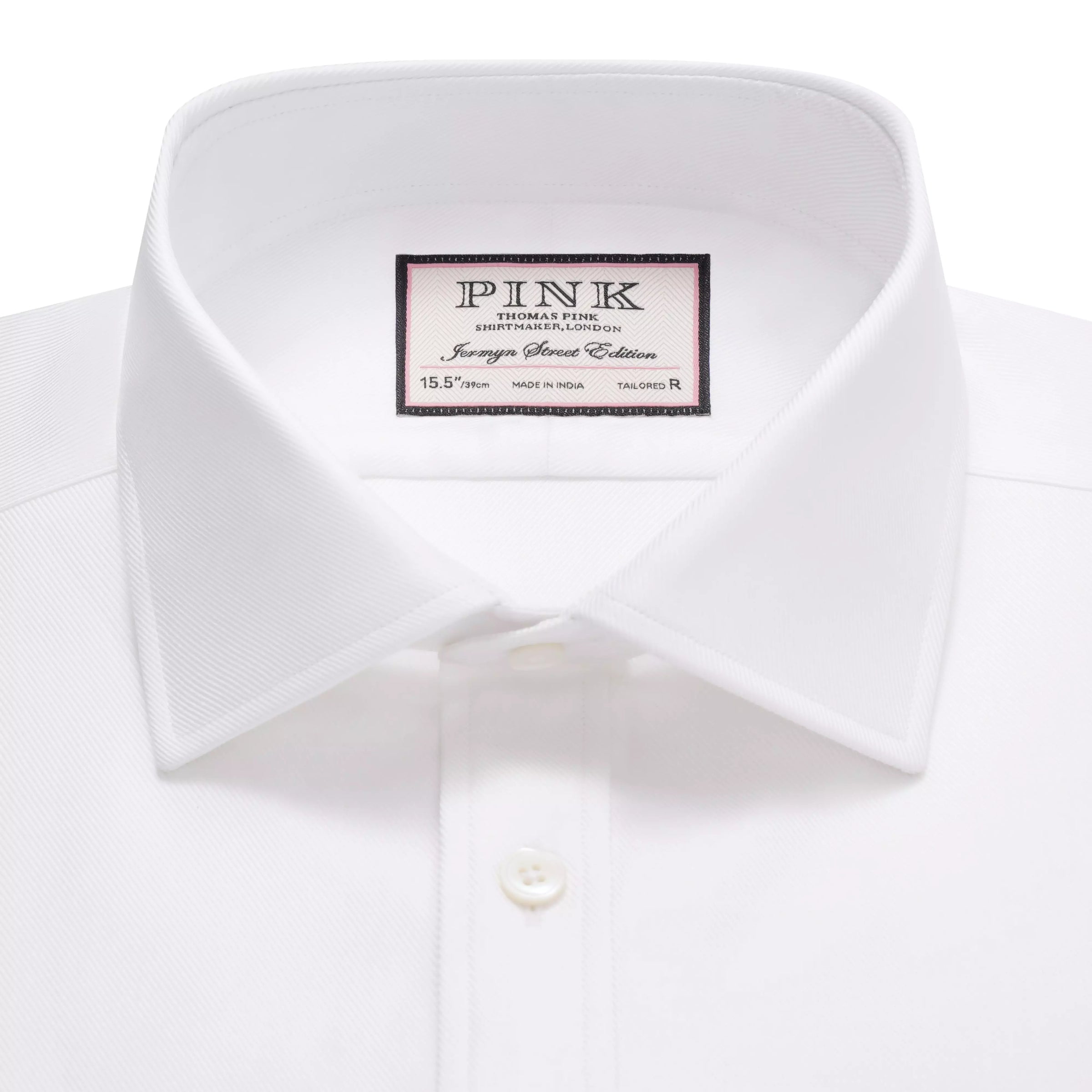 White Tailored Fit Twill Formal Shirt