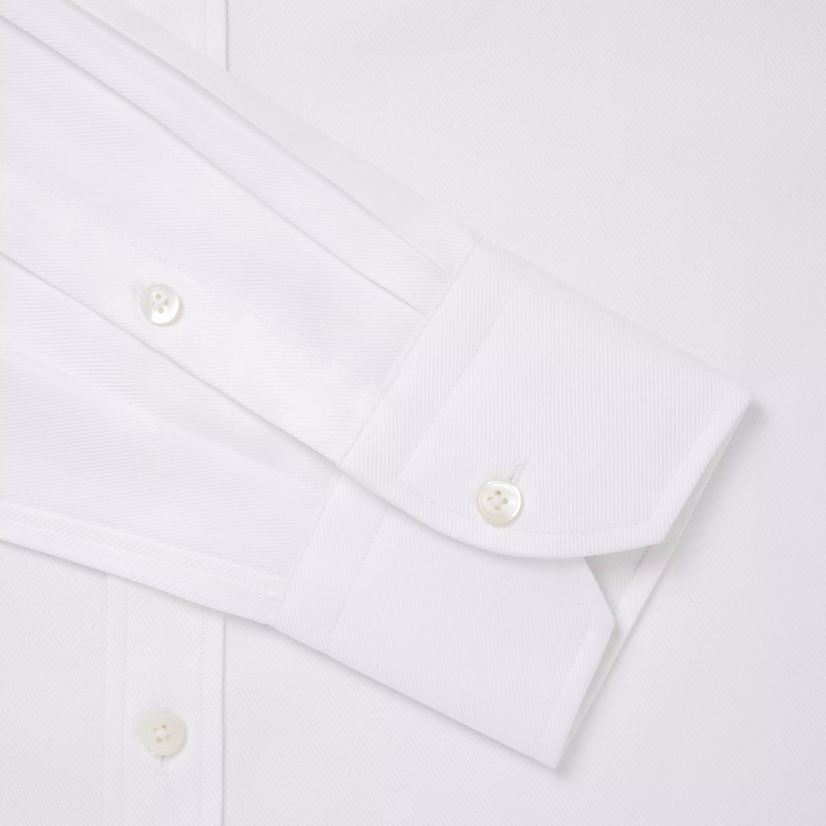 White Tailored Fit Twill Formal Shirt