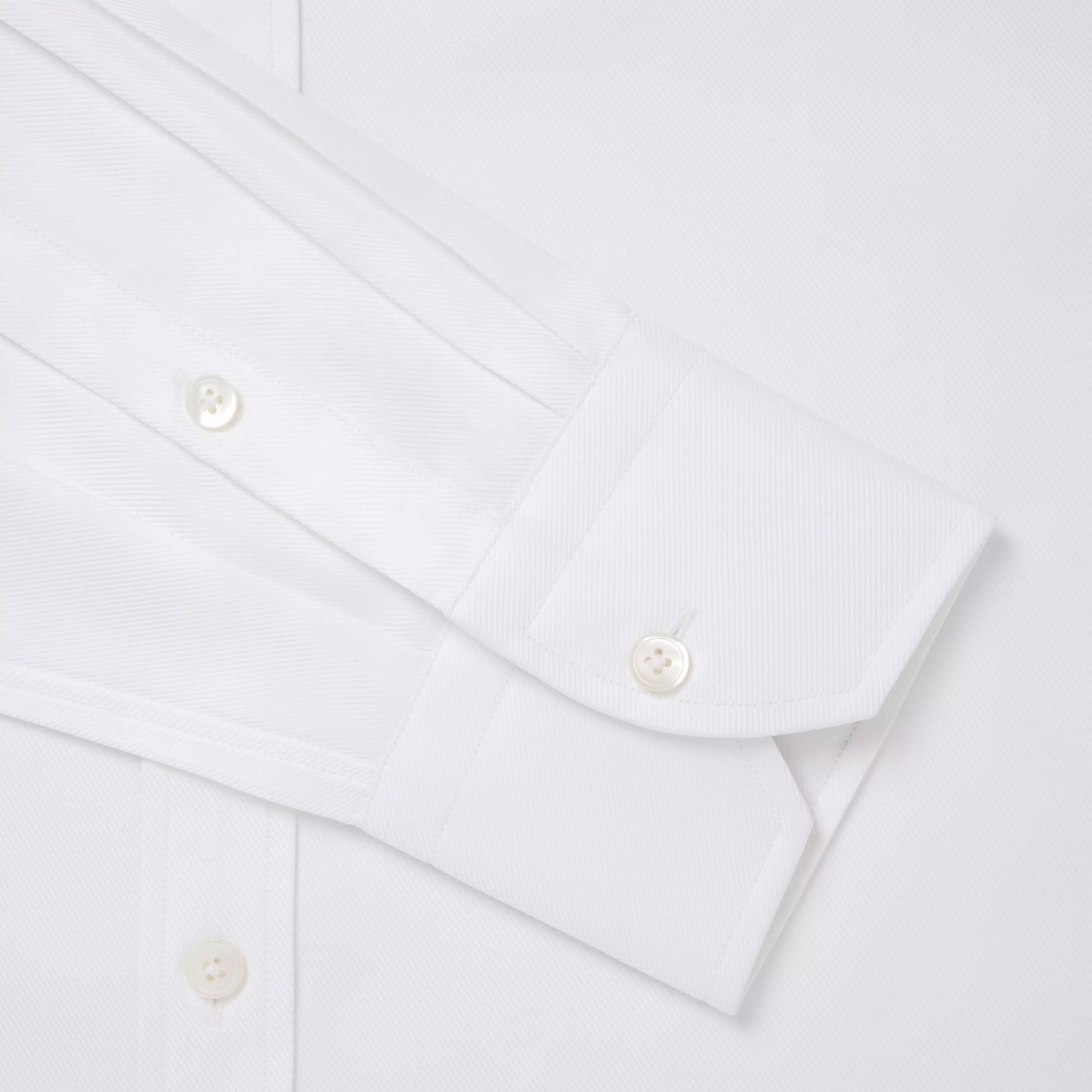 White Tailored Fit Twill Formal Shirt
