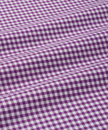 Purple & White Slim Fit Twill Mini Check Formal Shirt