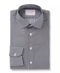 Black & White Tailored Fit Capri Stripe Shirt Formal Shirt