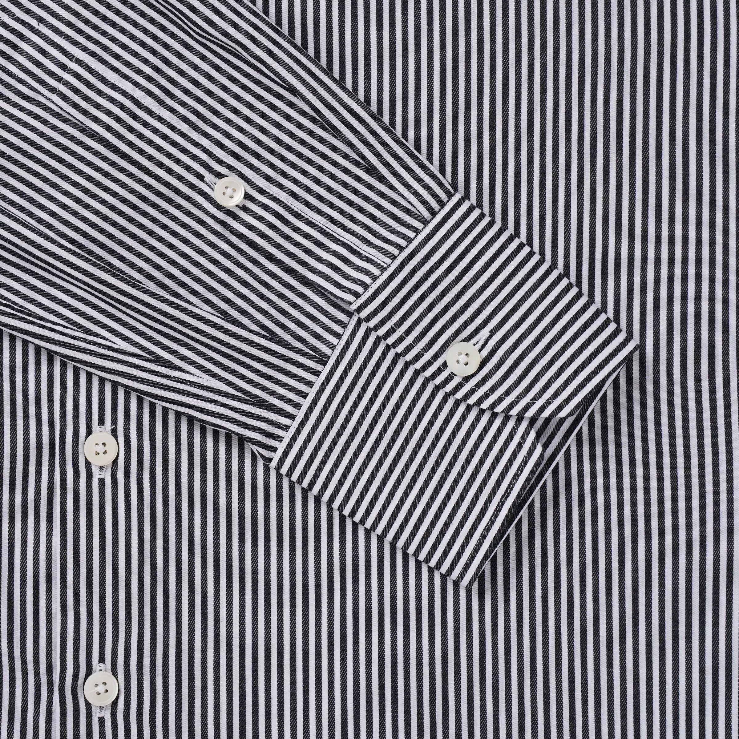 Black & White Tailored Fit Capri Stripe Shirt Formal Shirt