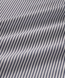 Charcoal Grey & White Classic Fit Double Cuff Panama Stripe Formal Shirt