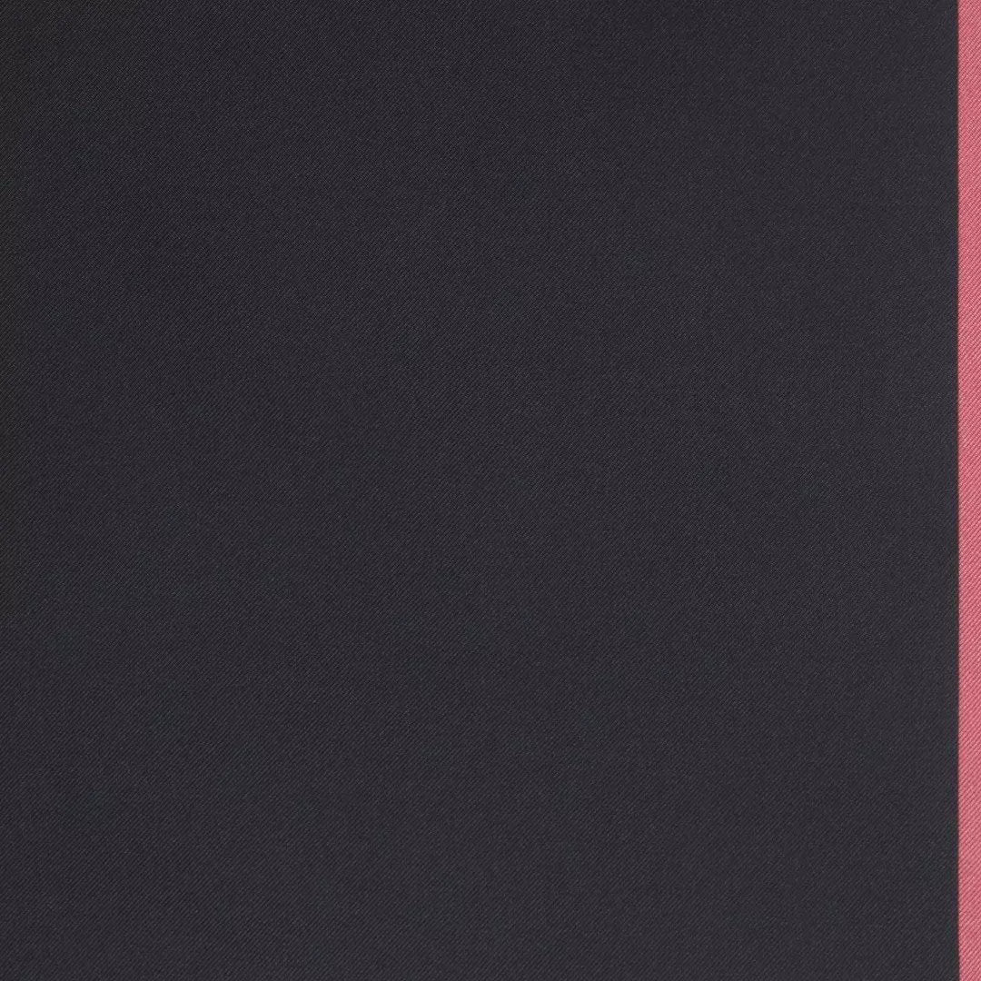 Navy Blue & Pink Silk Twill Woven Pocket Square