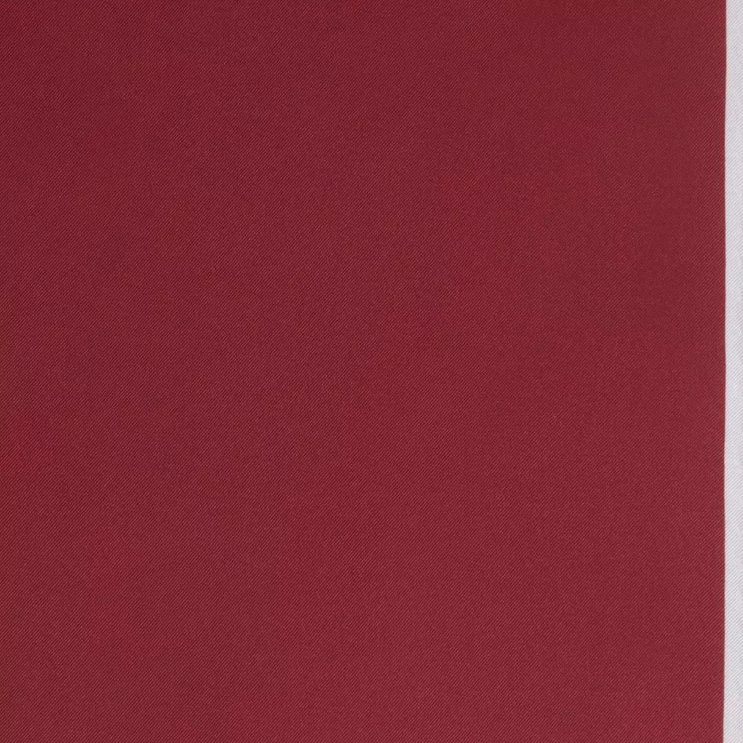 Burgundy Red & Neutral Silk Twill Woven Pocket Square